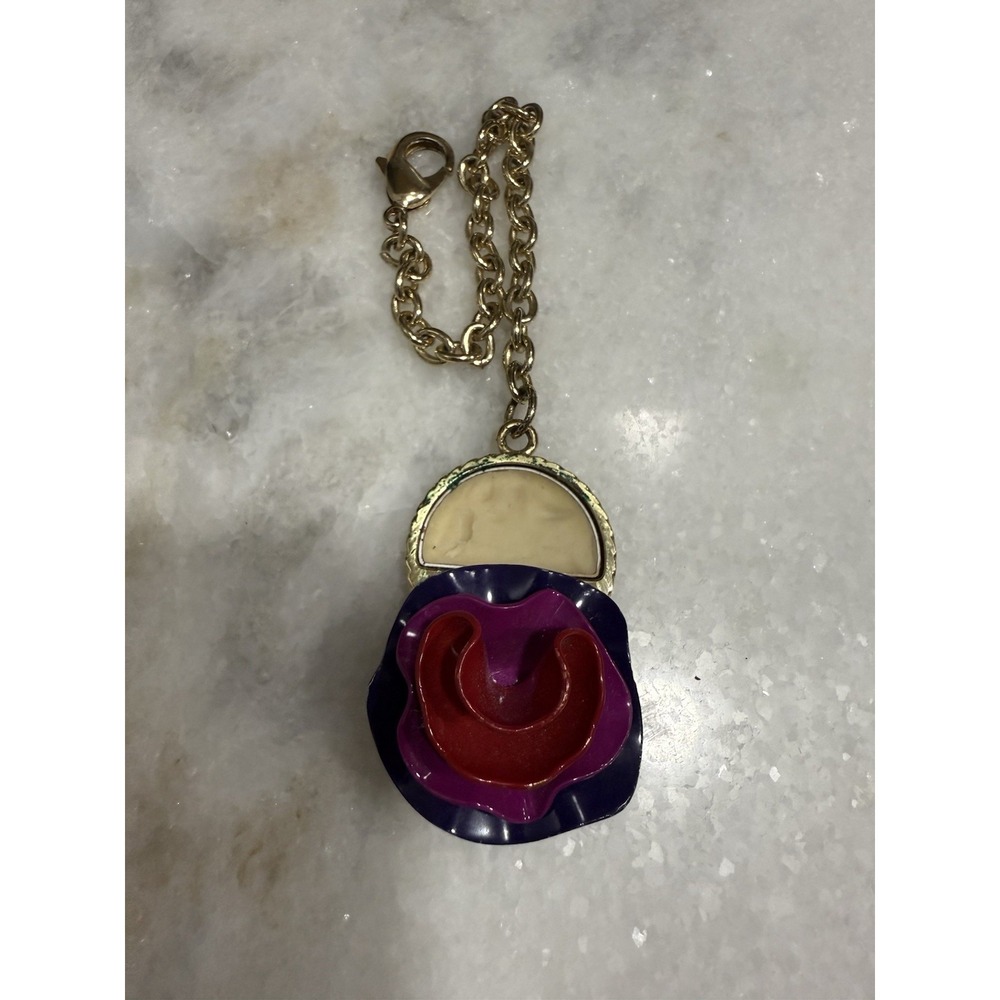 Lola Marc Jacobs Flower Perfume Chain Bracelet 7" Cream Solid Enamel Charm  Gold